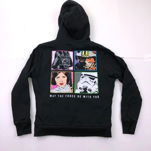 Starwars Boy's Size M (7/9) Black Hoodie Sweater - Picture 2 of 5